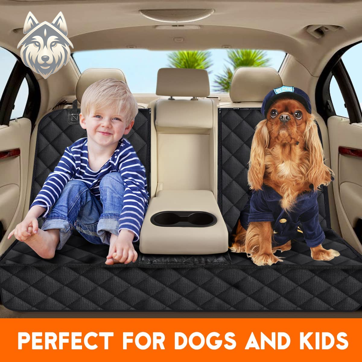The Ride Clean™ Waterproof Dog Car Seat Cover from Koda &amp; Kompany – Non-Slip Rear Bench Protector with Adjustable Seat Belts, Universal Fit for Cars, SUVs & Trucks