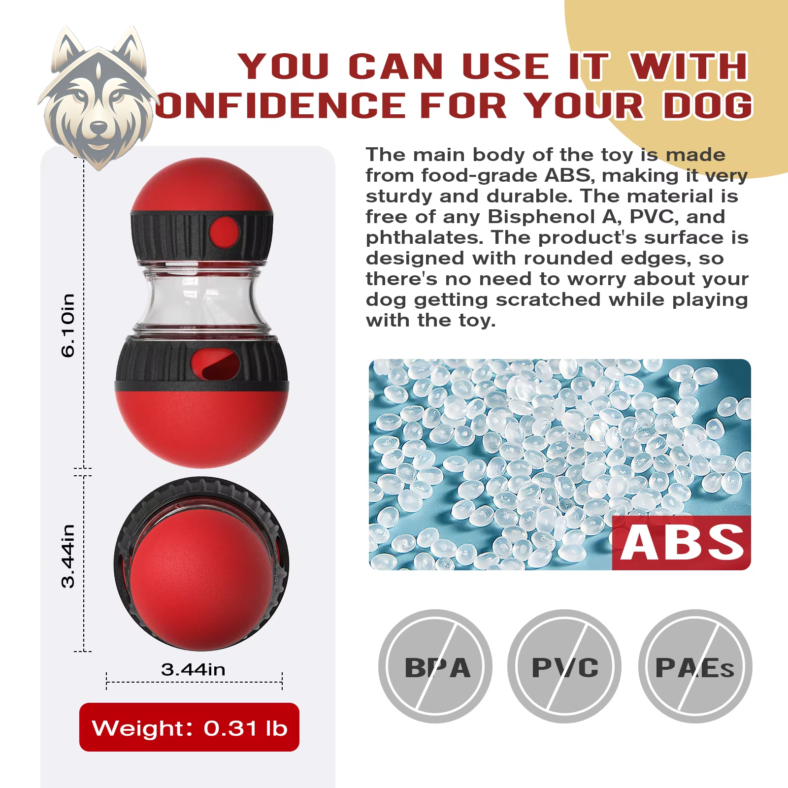 Koda & Kompany™ Smart Motion Pet Ball – Auto Rolling Toy with LED Lights for Dogs & Cats