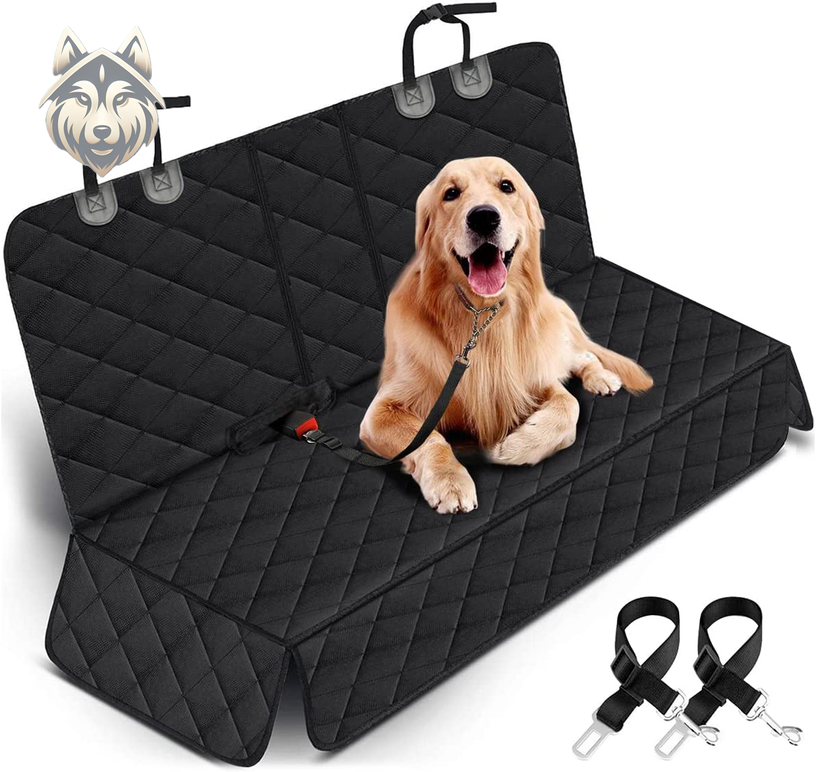 The Ride Clean™ Waterproof Dog Car Seat Cover from Koda &amp; Kompany – Non-Slip Rear Bench Protector with Adjustable Seat Belts, Universal Fit for Cars, SUVs & Trucks
